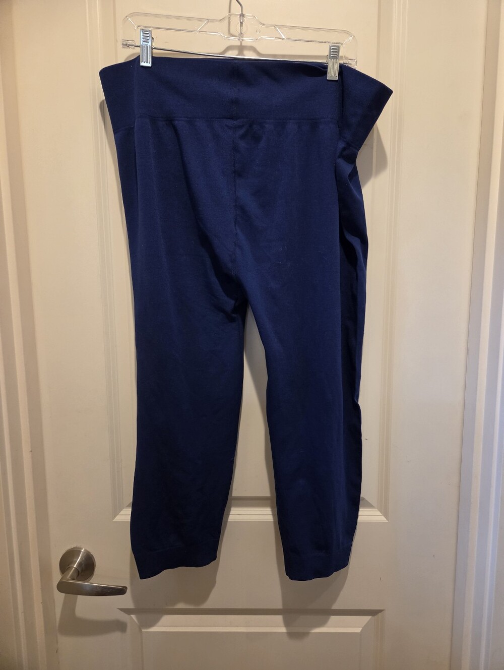 Crush Women's High-Waist Cropped Leggings in Deep Blue